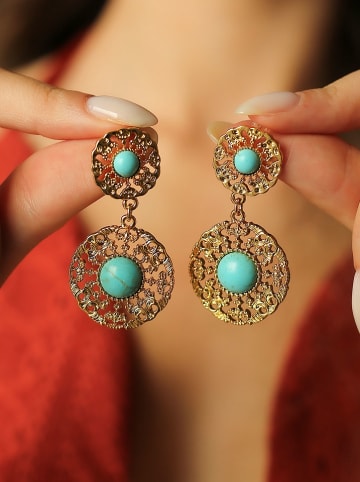 Pierres de Jade Vergold. Ohrstecker mit Edelsteinen