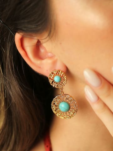 Pierres de Jade Vergold. Ohrstecker mit Edelsteinen