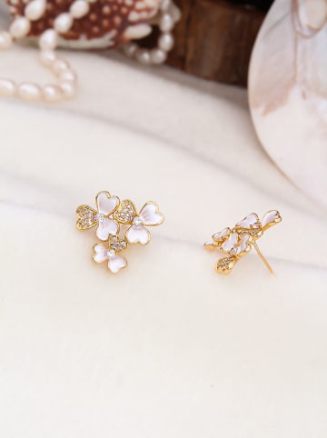 Pierres de Jade Vergold. Ohrstecker mit Edelsteinen