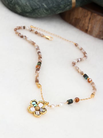 Pierres de Jade Vergulde ketting met sierelementen - (L)50 cm