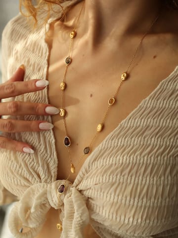 Pierres de Jade Vergulde ketting met sierelementen - (L)50 cm