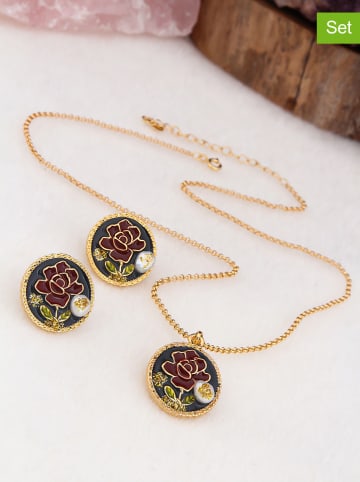 Pierres de Jade 2-delige sieradenset: ketting en oorstekers