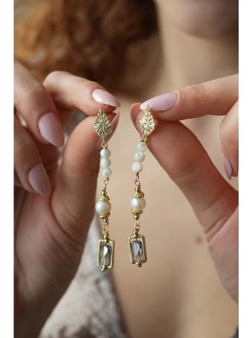 Pierres delicates Pozłacane kolczyki z labradorytami