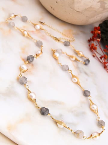 Pierres de Jade Vergulde ketting met sierelementen - (L)45 cm