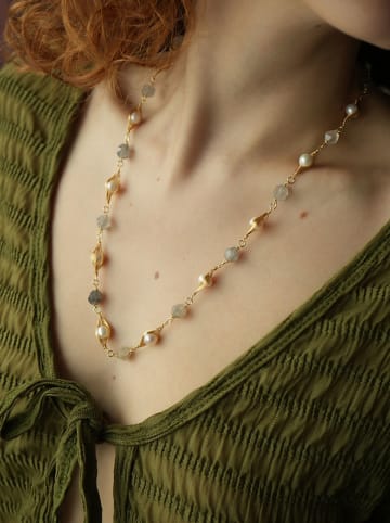 Pierres de Jade Vergulde ketting met sierelementen - (L)45 cm