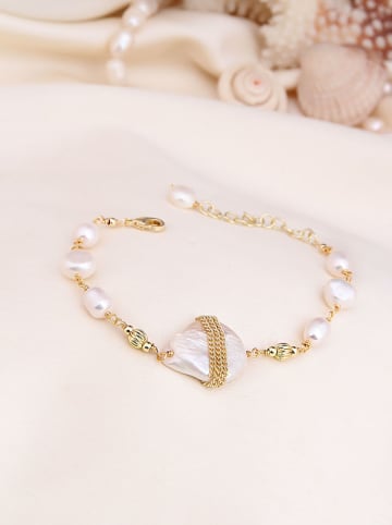 Pierres de Jade Vergold. Armkette mit Perlen