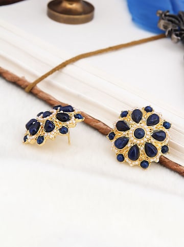 Pierres de Jade Vergulde oorstekers met parels en edelstenen