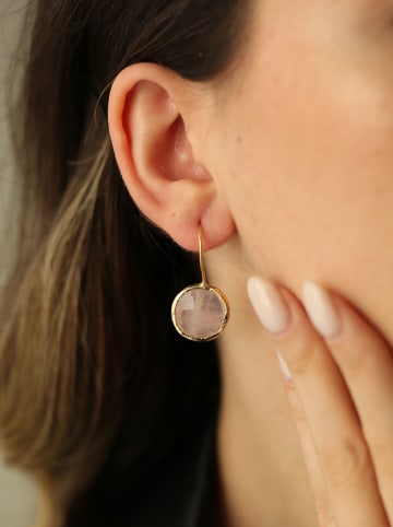 Pierres de Jade Vergulde oorhangers met parels en edelstenen