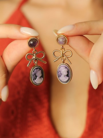 Pierres de Jade Vergold. Ohrstecker mit Edelsteinen