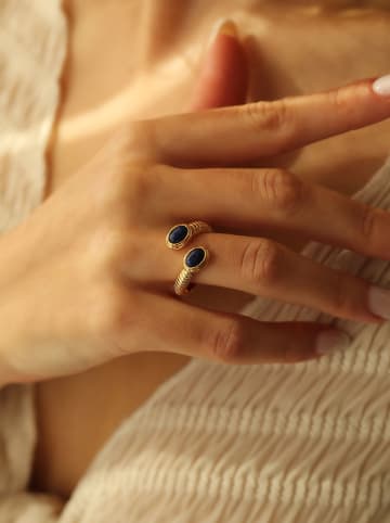 Pierres de Jade Vergulde ring met edelstenen