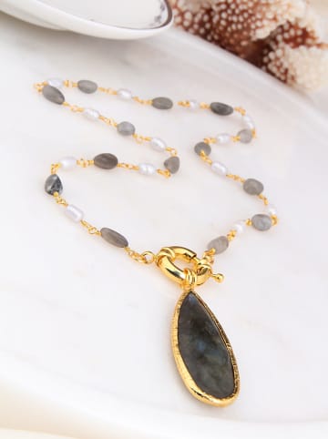 Pierres de Jade Vergulde ketting met sierelementen - (L)45 cm