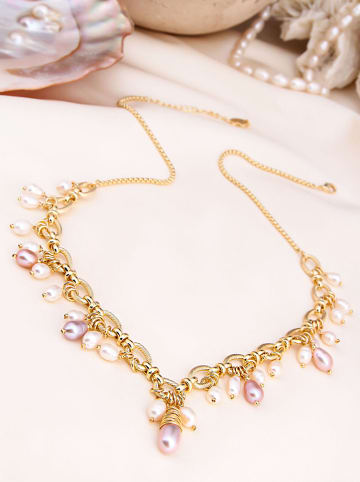 Pierres de Jade Vergulde ketting met sierelementen - (L)45 cm