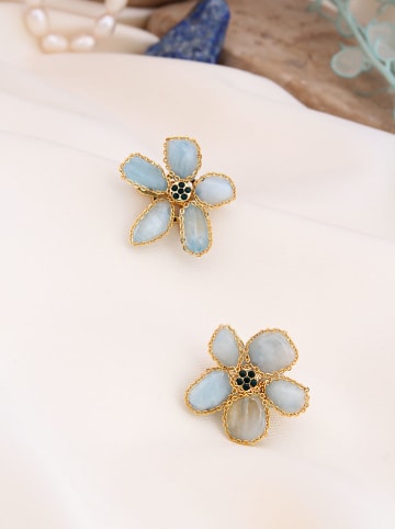 Pierres de Jade Vergold. Ohrstecker mit Edelsteinen