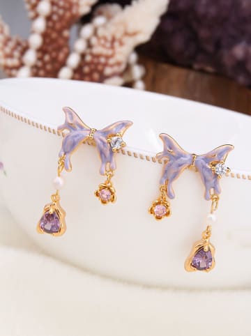 Pierres de Jade Vergulde oorstekers met parels en edelstenen