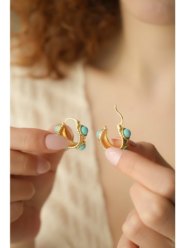 Pierres delicates Vergold. Creolen mit Edelsteinen