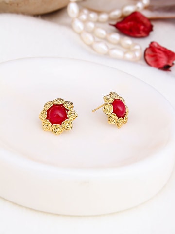 Pierres de Jade Vergold. Ohrstecker mit Edelsteinen