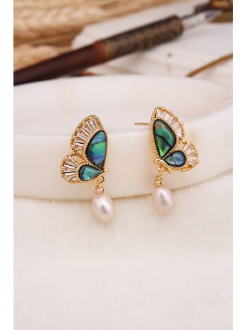 Pierres delicates Vergulde oorstekers met edelstenen