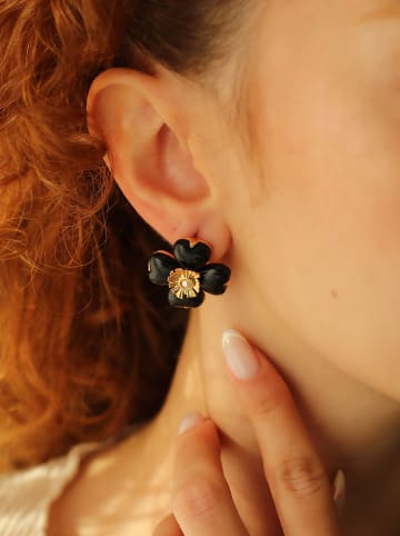 Pierres de Jade Vergold. Ohrstecker mit Perlen und Edelsteinen