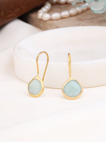 Pierres de Jade Vergold. Ohrringe mit Edelsteinen