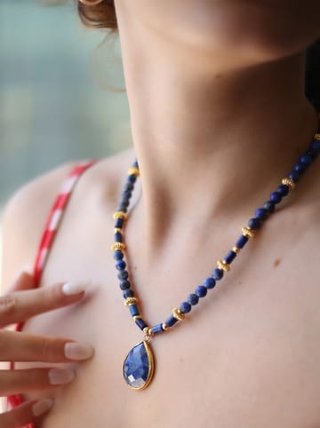 Pierres de Jade Pozłacany naszyjnik z elementami ozdobnymi - dł. 47 cm