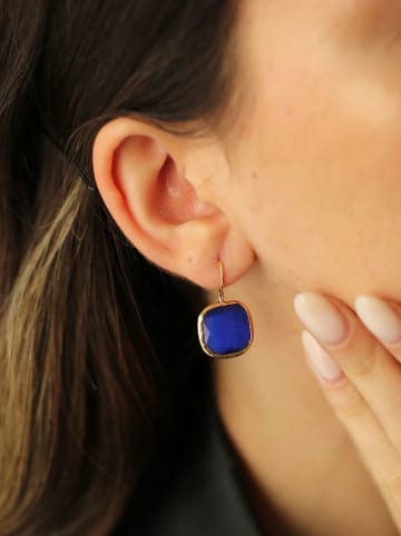 Pierres de Jade Vergulde oorringen met edelstenen