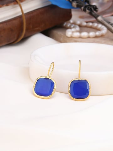 Pierres de Jade Vergold. Ohrringe mit Edelsteinen