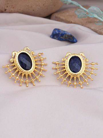 Pierres de Jade Vergold. Ohrstecker mit Edelsteinen