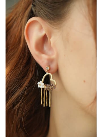 Pierres delicates Vergulde oorringen met edelstenen