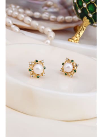 Pierres delicates Perlen-Ohrstecker in Weiß