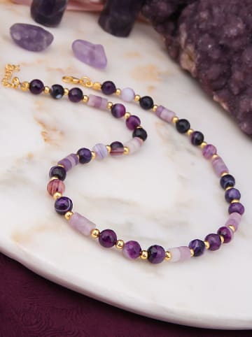 Pierres de Jade Vergulde ketting met sierelementen - (L)45 cm