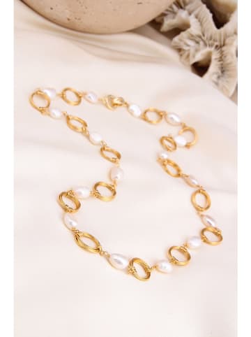 Pierres delicates Parelketting wit- (L)45 cm