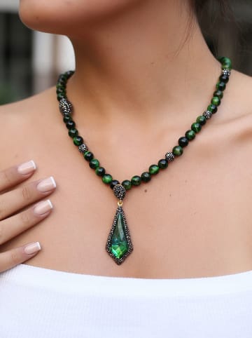 Pierres de Jade Vergulde ketting met sierelementen - (L)50 cm