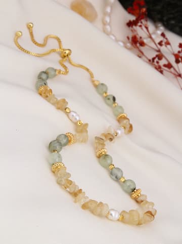 Pierres de Jade Vergulde ketting met sierelementen - (L)70 cm