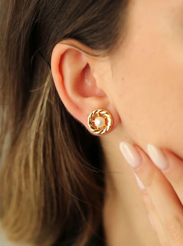 Pierres de Jade Vergold. Ohrstecker mit Perlen