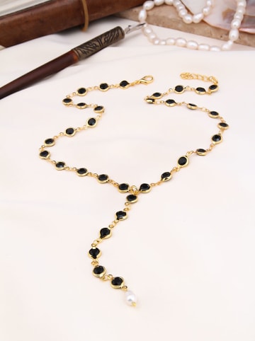 Pierres de Jade Vergulde ketting met sierelementen - (L)55 cm