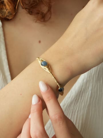 Pierres de Jade Vergulde armband met parels en edelstenen