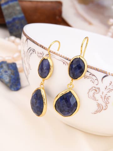 Pierres de Jade Vergold. Ohrhänger mit Edelsteinen