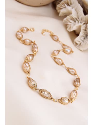 Pierres delicates Naszyjnik w kolorze białym z perłami - dł. 45 cm