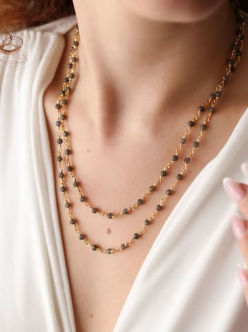 Pierres de Jade Vergulde ketting met sierelementen - (L)47 cm