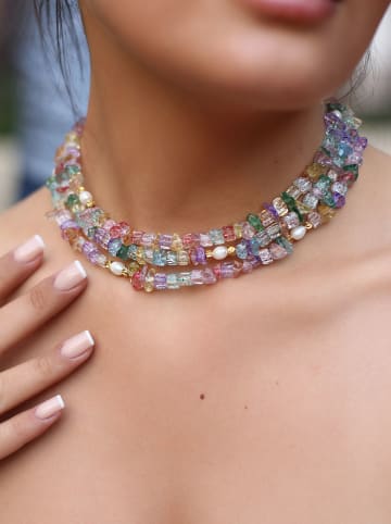 Pierres de Jade Vergulde ketting met sierelementen - (L)40 cm