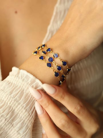 Pierres de Jade Pozłacana bransoletka z kryształami