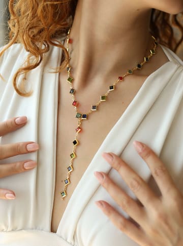 Pierres de Jade Vergulde ketting met sierelementen - (L)50 cm