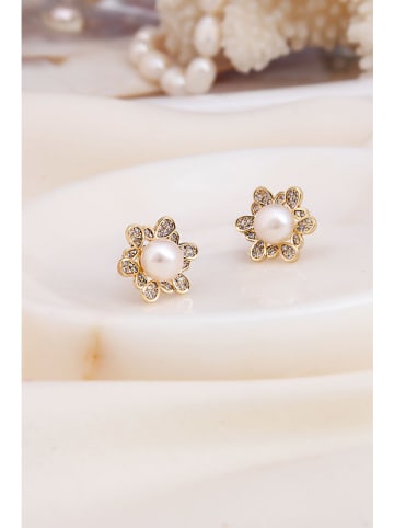 Pierres delicates Perlen-Ohrstecker in Weiß