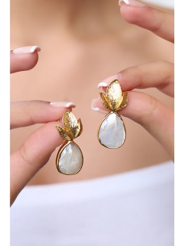 Pierres delicates Vergulde oorringen met edelstenen