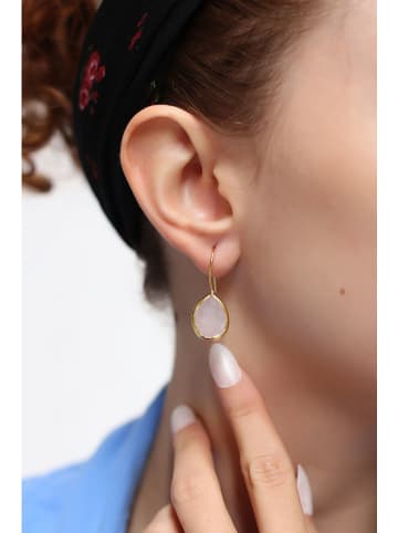 L'Atelier de Gaia Vergulde oorringen met edelstenen