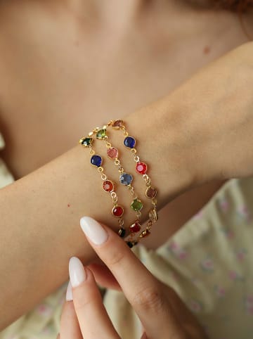 L'Atelier de Gaia Vergulde armband met edelstenen