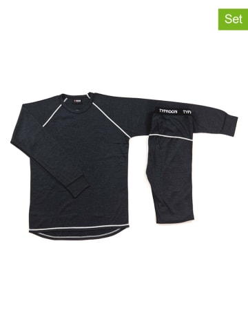 COLD 2tlg. Wollwäscheset in Schwarz