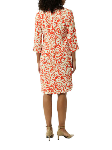 comma Kleid in Orange/ Creme