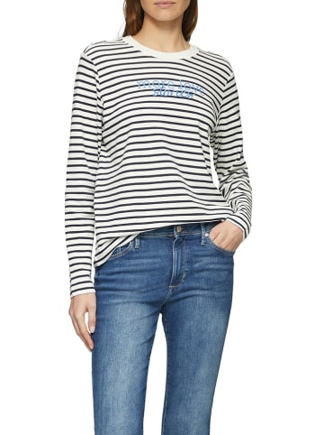 s.Oliver Longsleeve in Weiß/ Dunkelblau