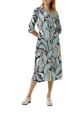 comma Kleid in Blau/ Beige